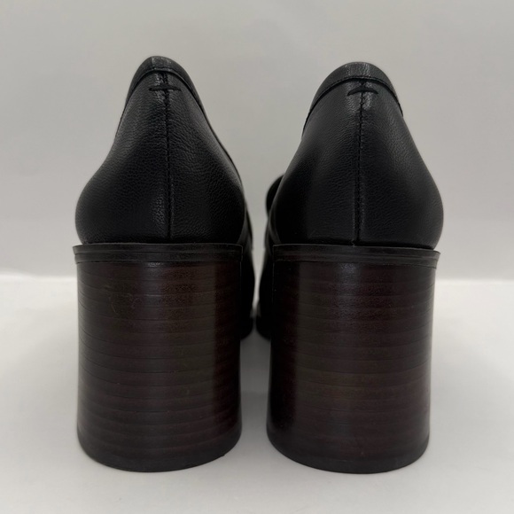 Crown Vintage Black Leather Chunky Loafer Pumps Women's Size 8 M - Picture 6 of 8